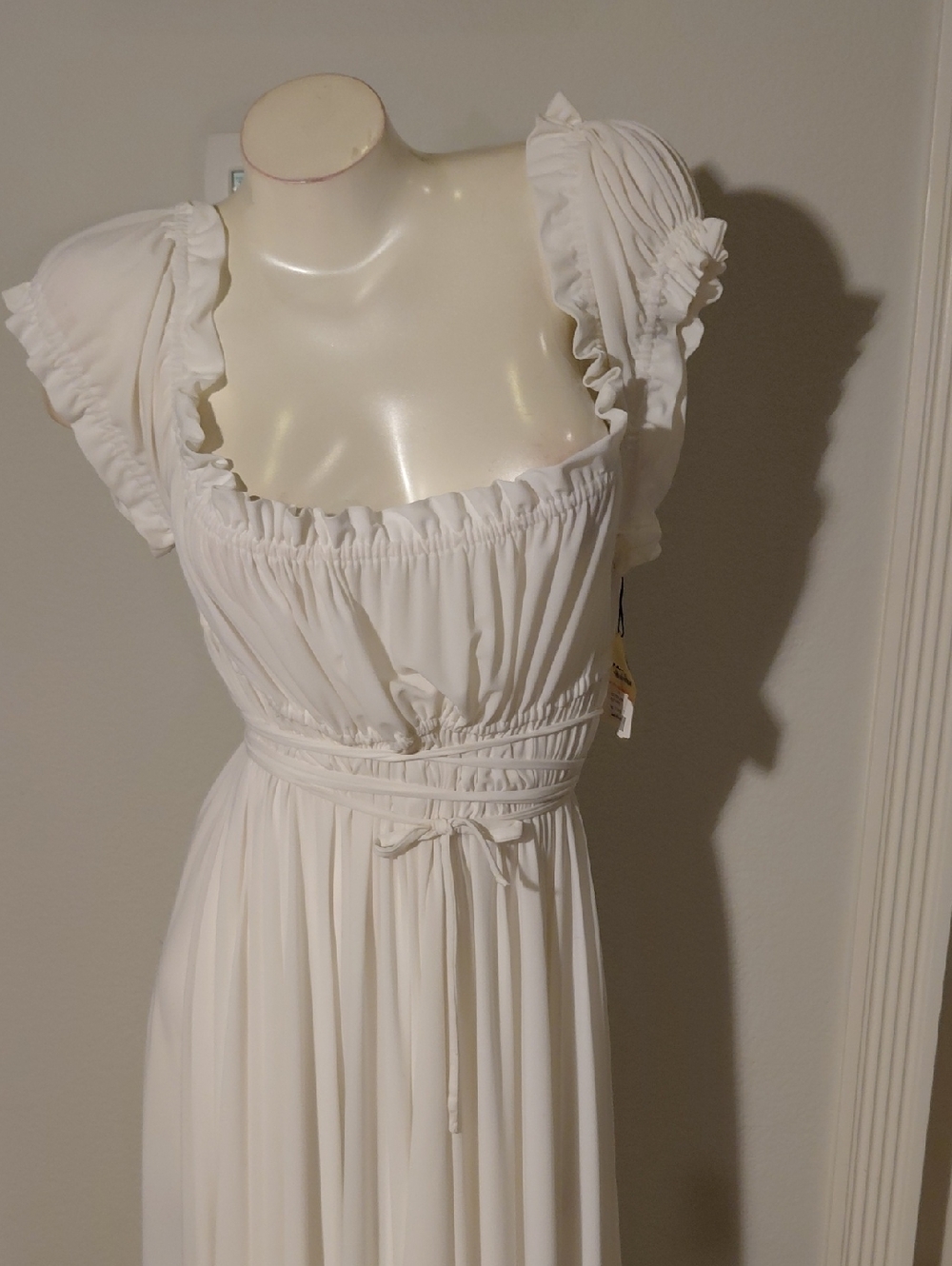 White Norma KAMALI Ruffled Gypsy Dress - Picture 3 of 6